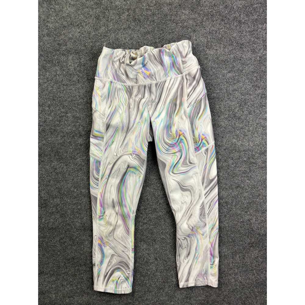 Athleta Leggings Womens XS Multi Color Marble Swirl Cropped Athletic